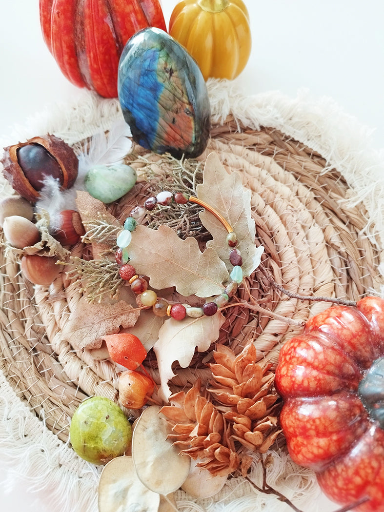 Bracelet pierres fines : collection Chardon et potiron
