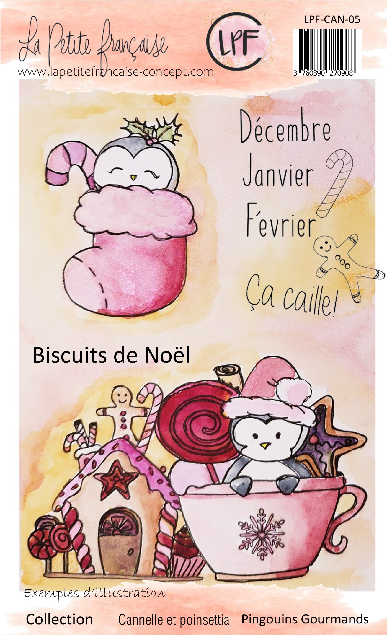 Tampons clear: collection Cannelle et Poinsettia:Pingouins gourmands