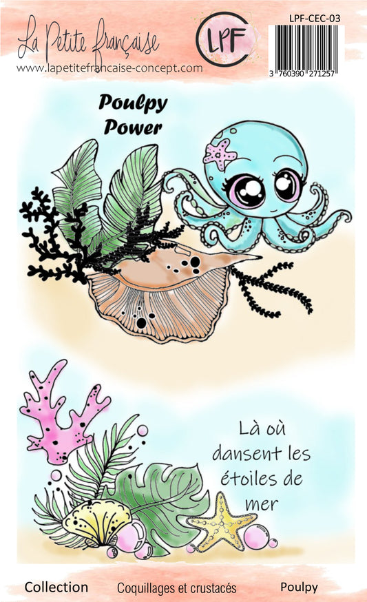 Tampons clear: collection Coquillages et crustacés: Poulpy