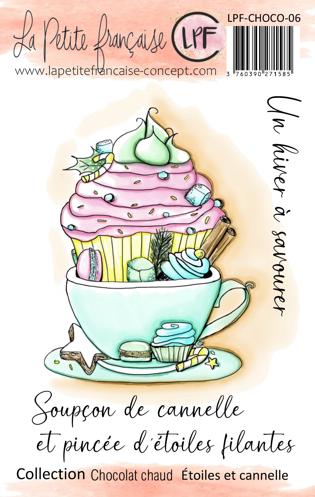 Tampons clear: collection Chocolat chaud: Etoiles et cannelle