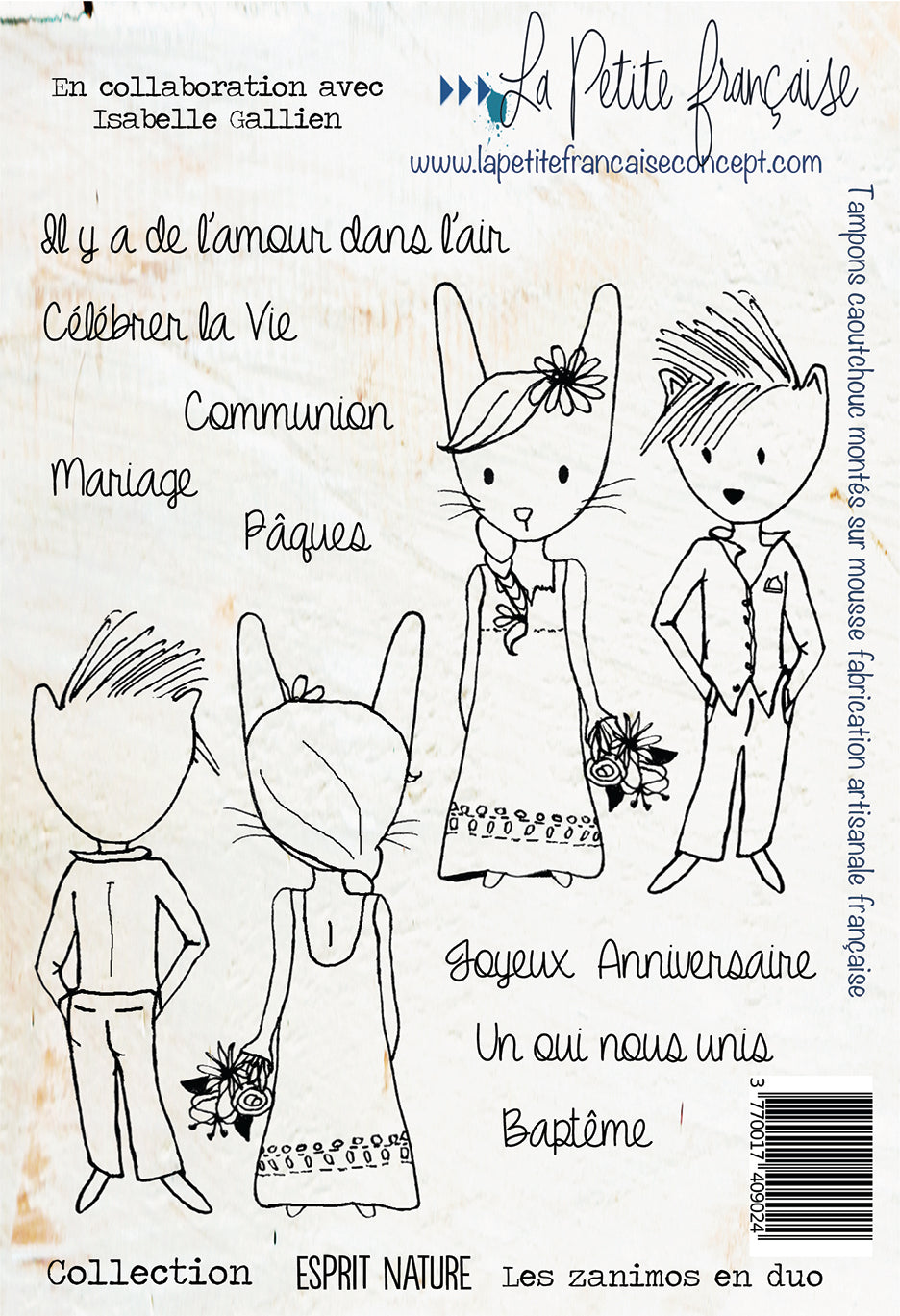 Tampon cling: Collection Esprit nature - les zanimos en duo