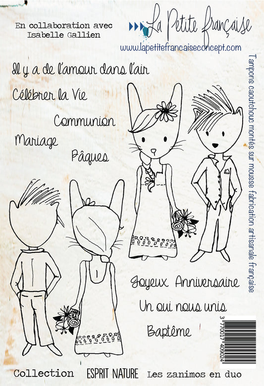 Tampon cling: Collection Esprit nature - les zanimos en duo