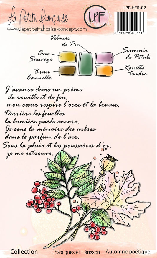 Tampons clear: collection Châtaignes et hérisson: Automne poétique