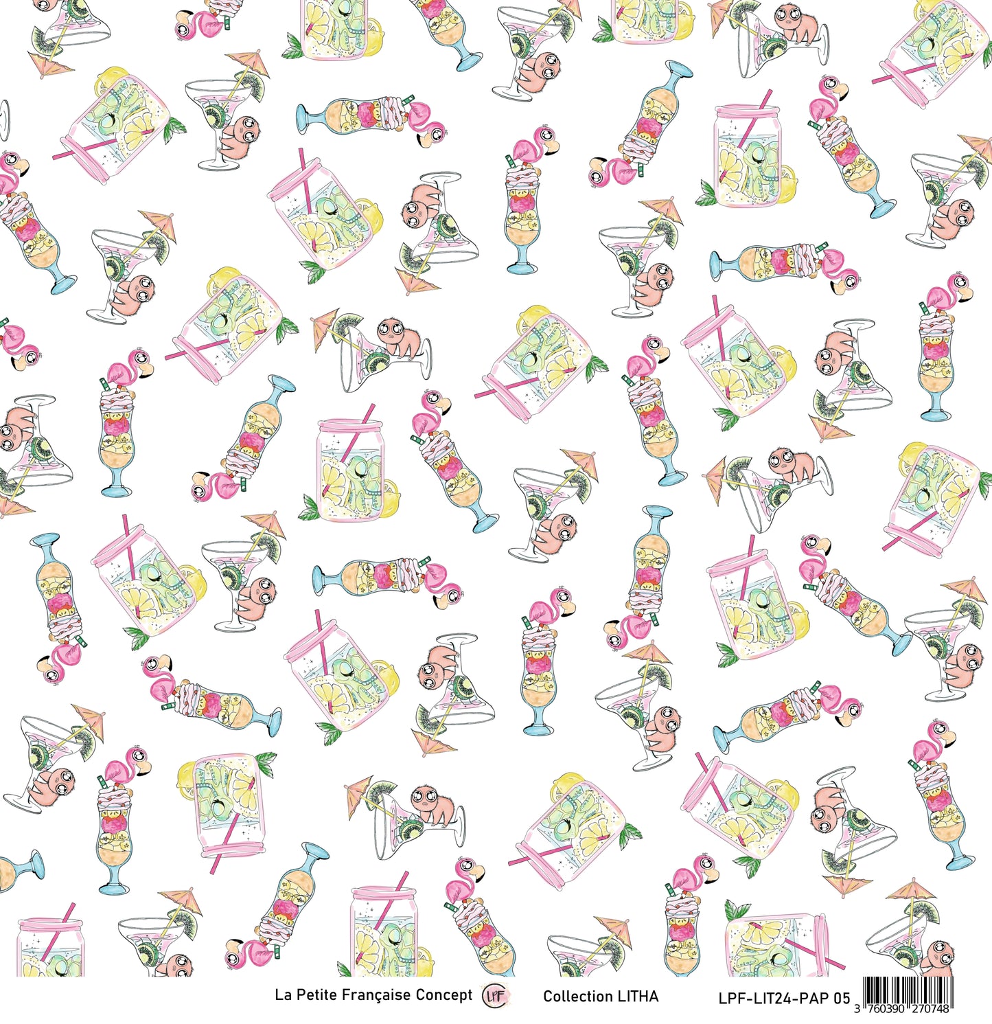 Pack de 6 Papiers imprimés - Collection LITHA