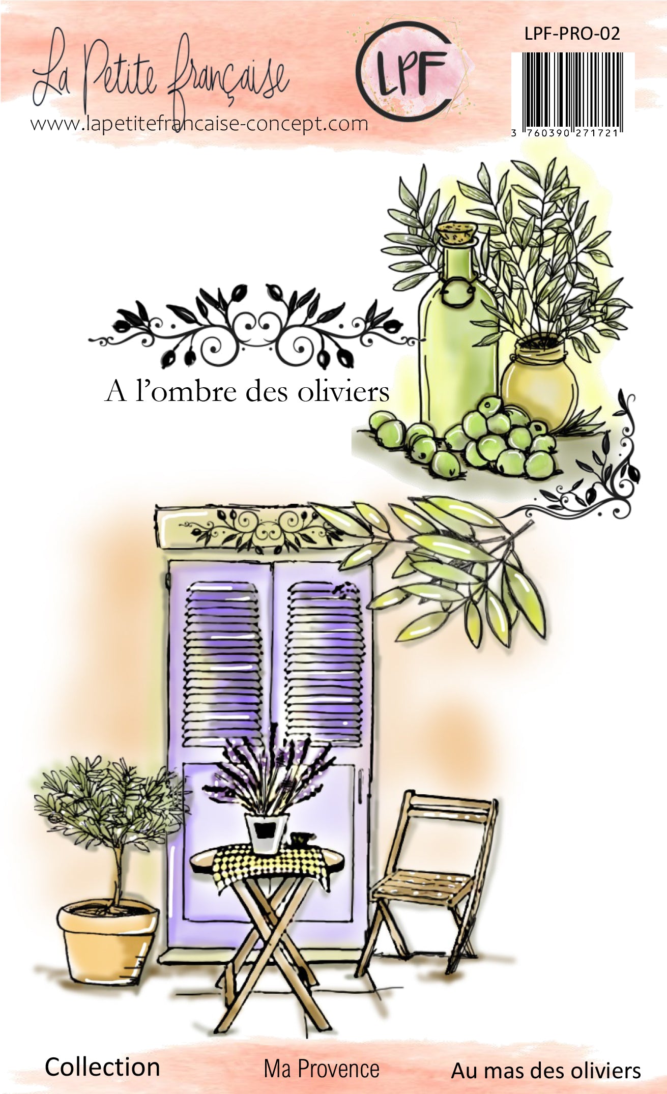Kit 5 Tampons clear Ma Provence - Au mas des oliviers | Scrapbooking
