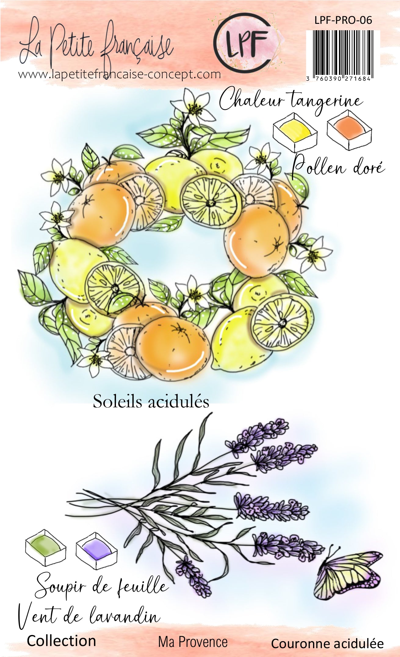 Tampons clear Ma Provence - Lavande & Couronne | Scrapbooking