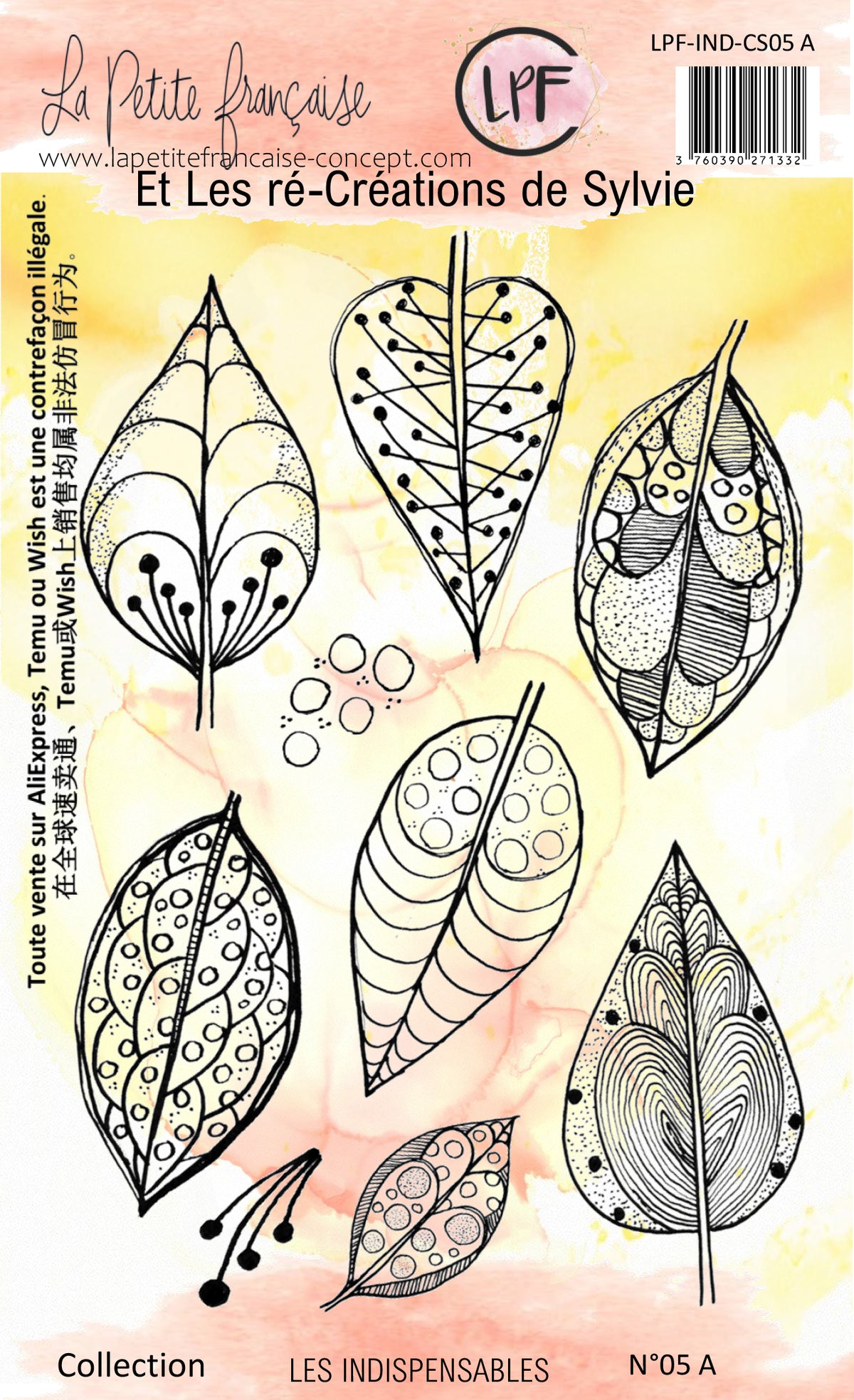 Planche de tampons clear A6 - Feuilles Graphiques par les Ré-créations de Sylvie