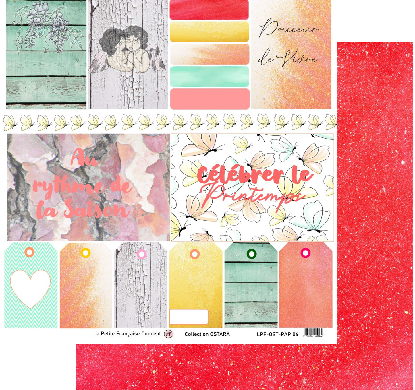 Pack de 6 Papiers imprimés - Collection OSTARA