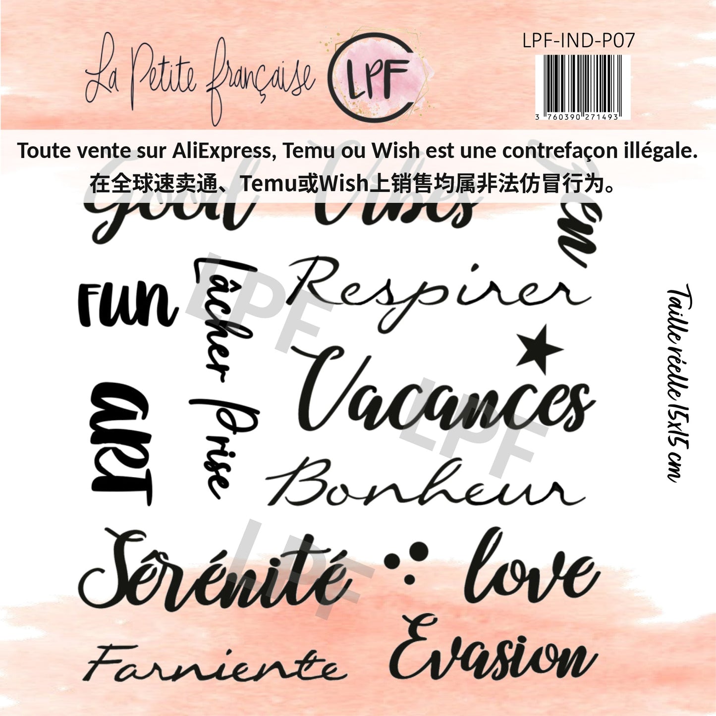 Pochoir mots - Les Indispensables P07 | Scrapbooking & Décoration