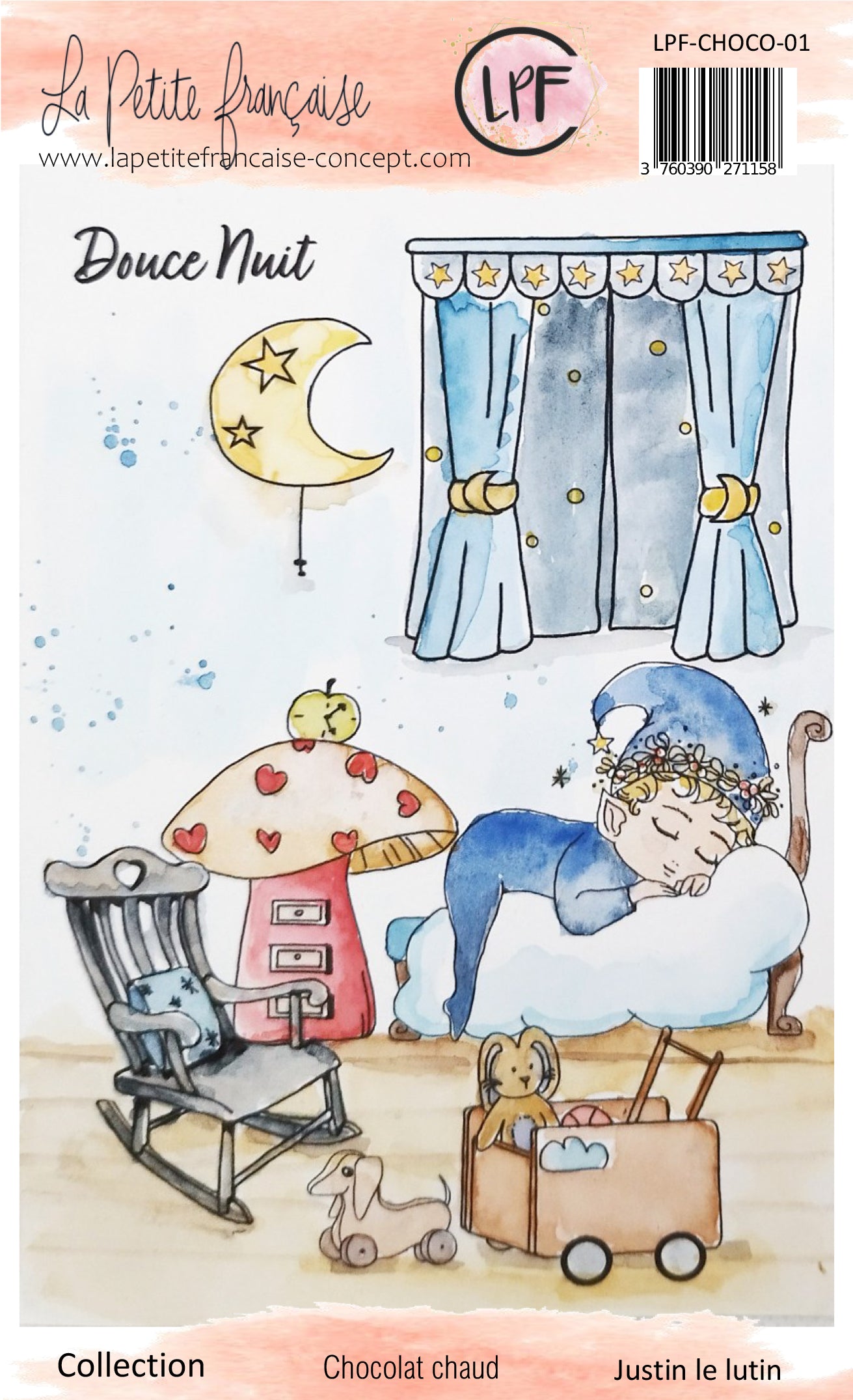 Tampons clear: collection Chocolat chaud: Justin le lutin