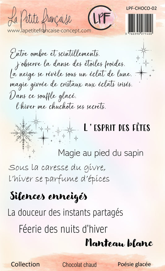 Tampons clear: collection Chocolat chaud: Poésie givrée