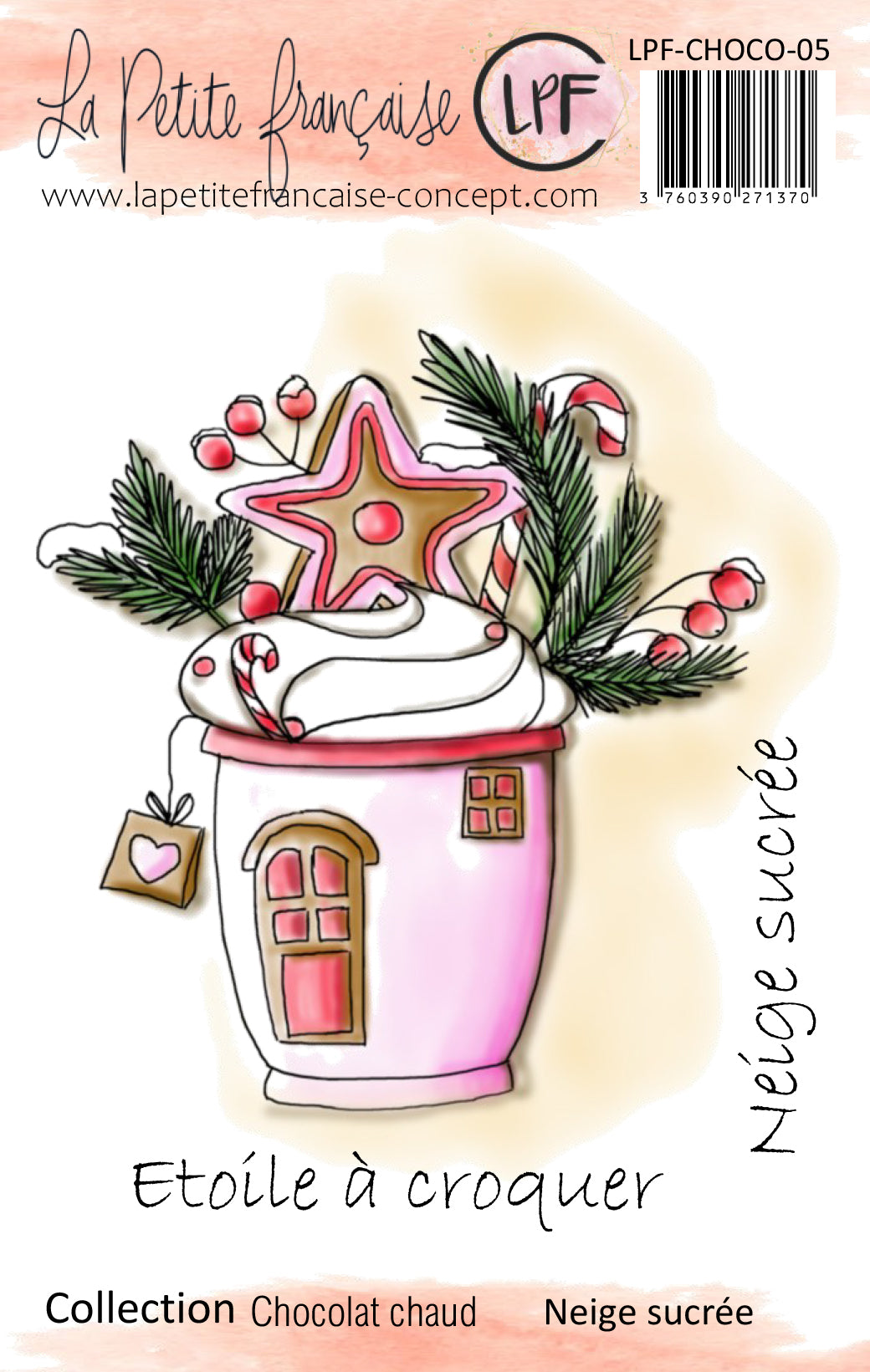 Tampons clear: collection Chocolat chaud: Neige sucrée