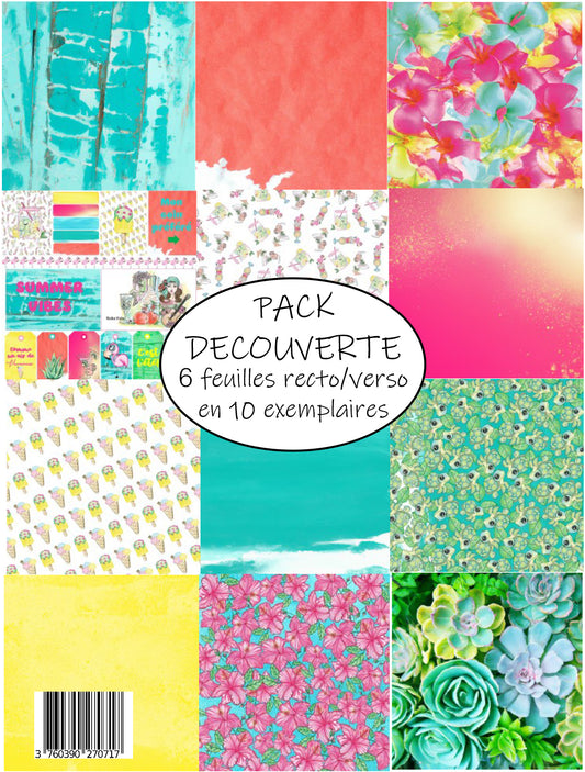 Pack découverte de 60 Papiers imprimés - Collection Litha
