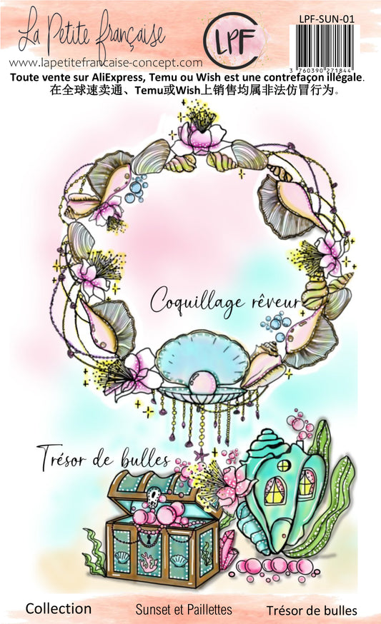 Tampon clear - Trésor de bulles - Collection Sunset et Paillettes