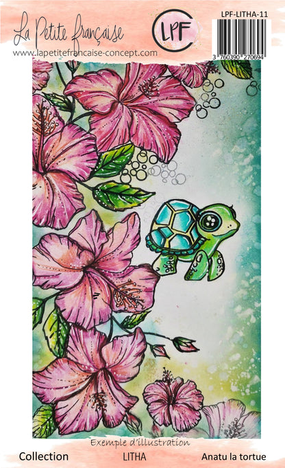Planche tampons clear Anatu la tortue et hibiscus  La Petite Française