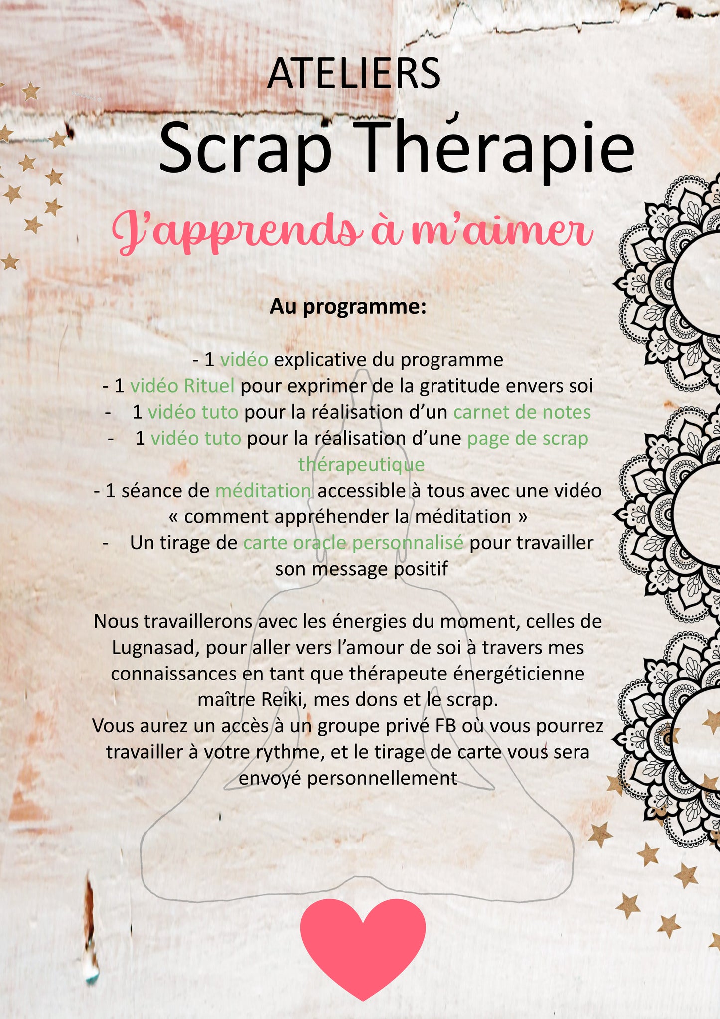 Atelier Scrap thérapie: J'apprends à m'aimer - module 1