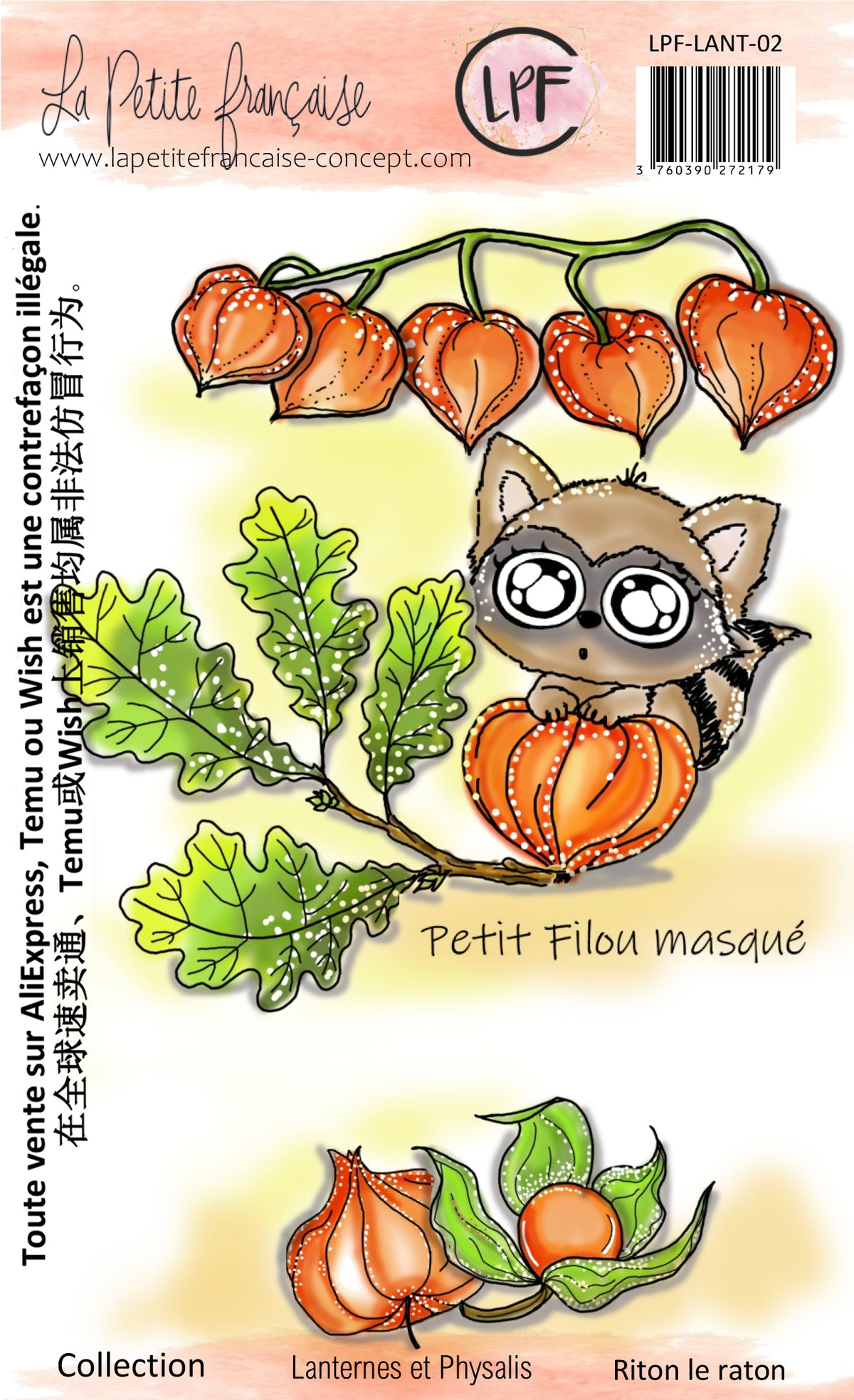 Planche de tampons clear A6 - Riton le raton - Collection Lanternes et Physalis