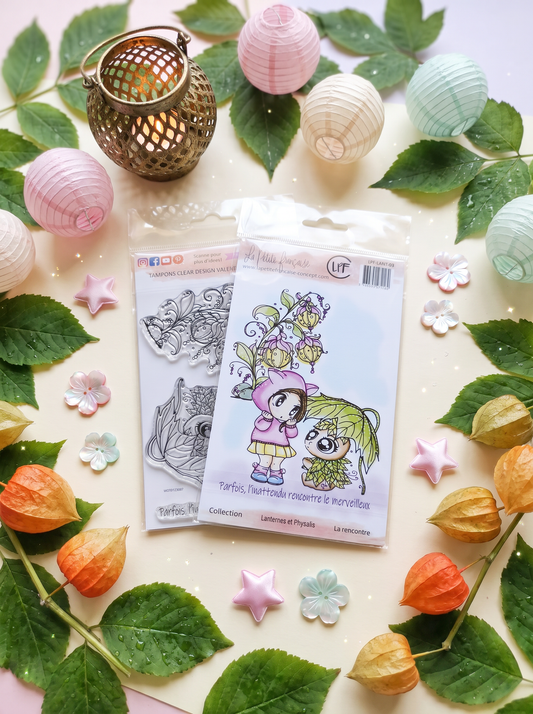 Planche de tampons clear A6 - La rencontre - Collection Lanternes et Physalis